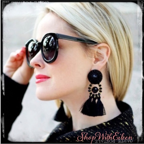 Shop With Eileen Jewelry - BLACK FRINGE TASSEL DROP EARRINGS! 🖤